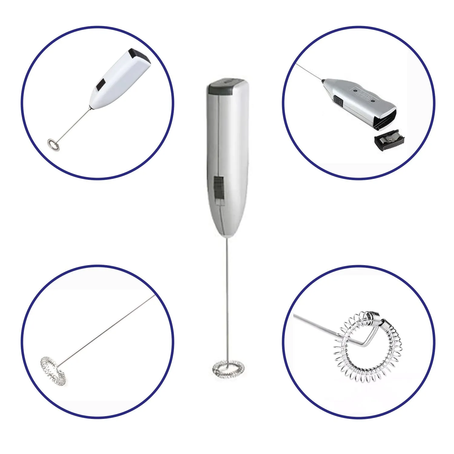 0849 Electric Handheld Milk Wand Mixer Frother For Latte Coffee Hot Milk