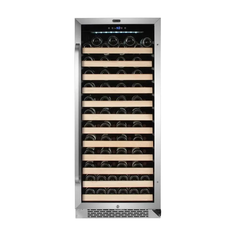 100-Bottle Built-in Stainless Steel Compressor Wine Refrigerator with Display Rack and LED display