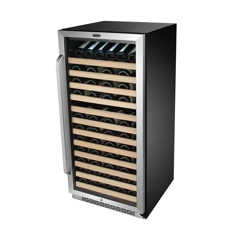 100-Bottle Built-in Stainless Steel Compressor Wine Refrigerator with Display Rack and LED display