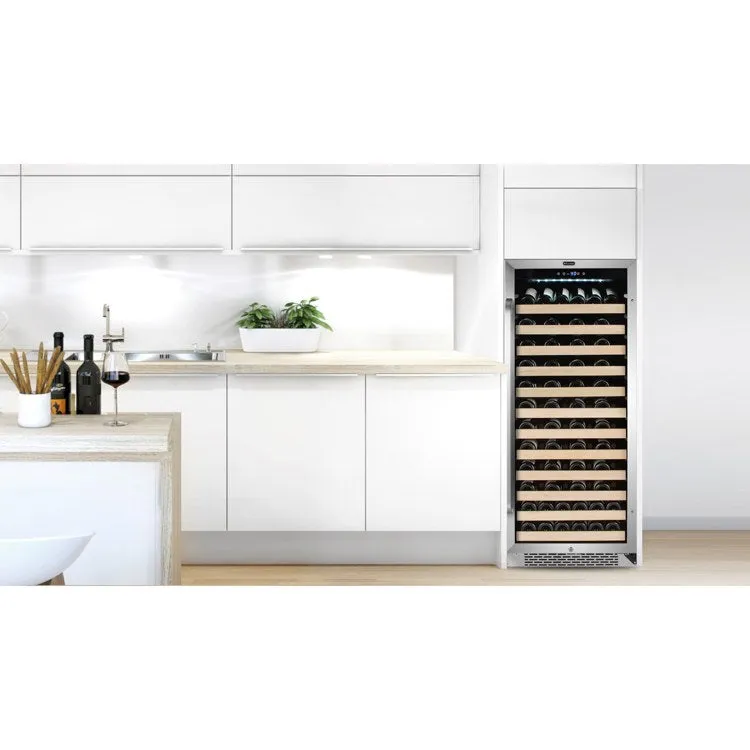 100-Bottle Built-in Stainless Steel Compressor Wine Refrigerator with Display Rack and LED display