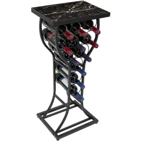 11 Bottle Marble Wine Rack Table