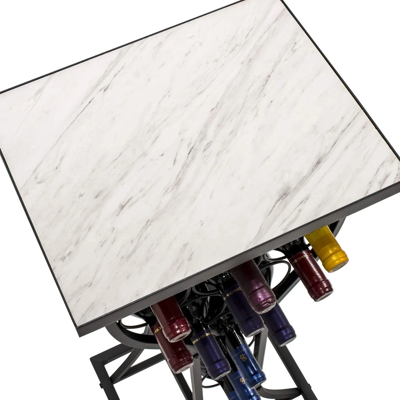 11 Bottle Marble Wine Rack Table