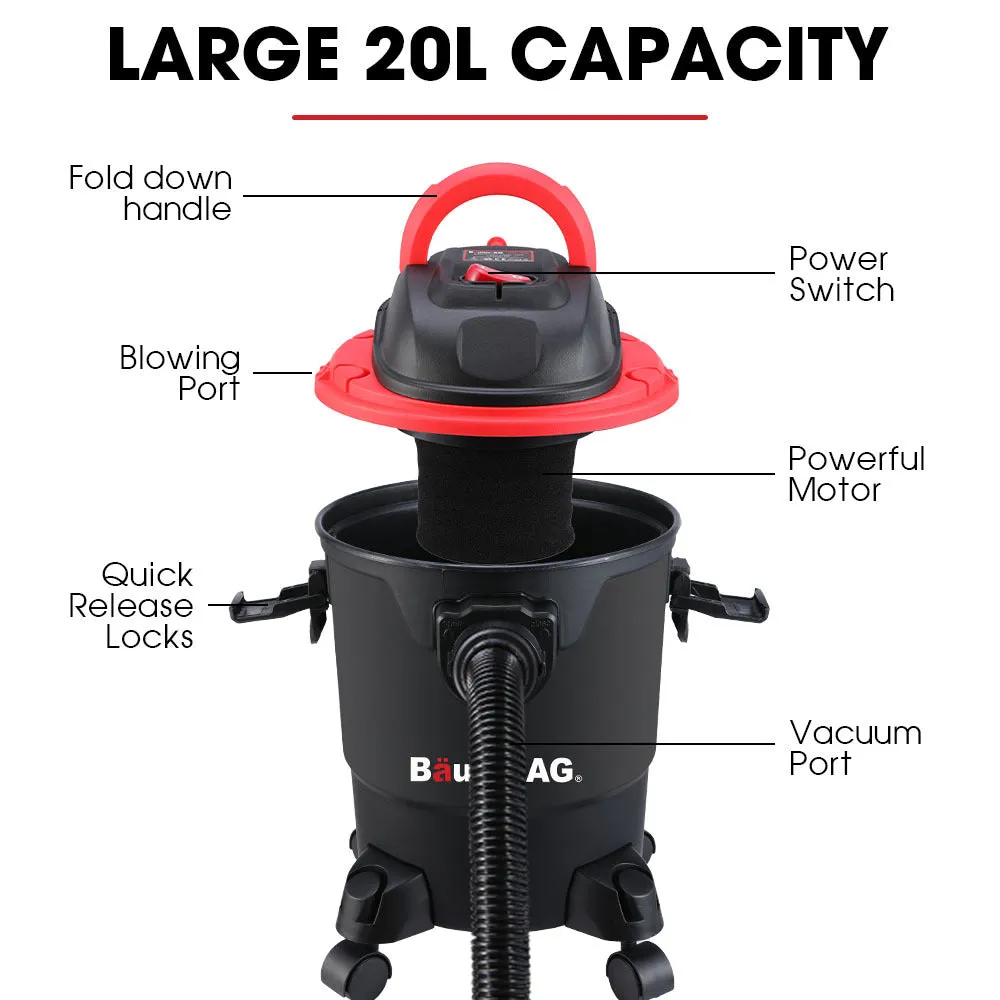 20L 1200W Wet Dry Vacuum Cleaner Blower, Heavy-Duty - Baumr-AG