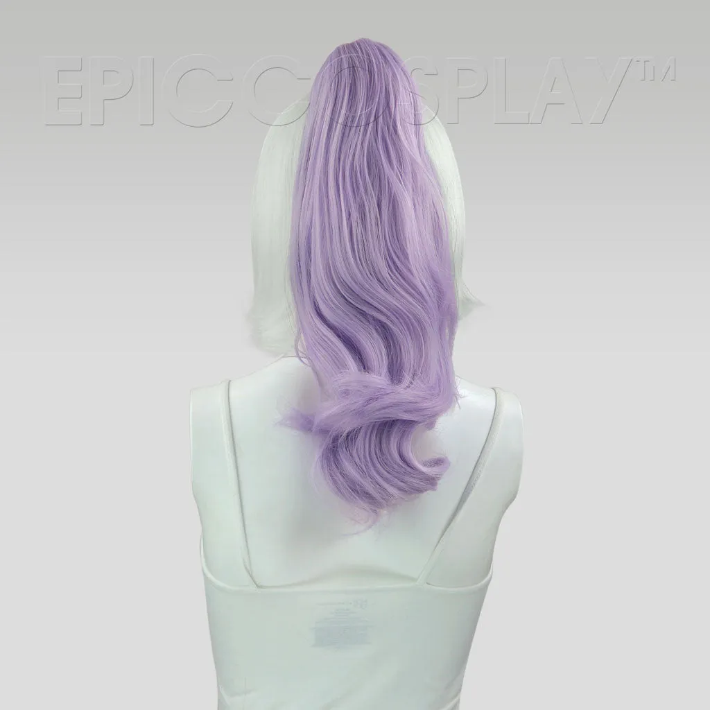 20" Fusion Vanilla Purple Wavy Curly Ponytail Clipon