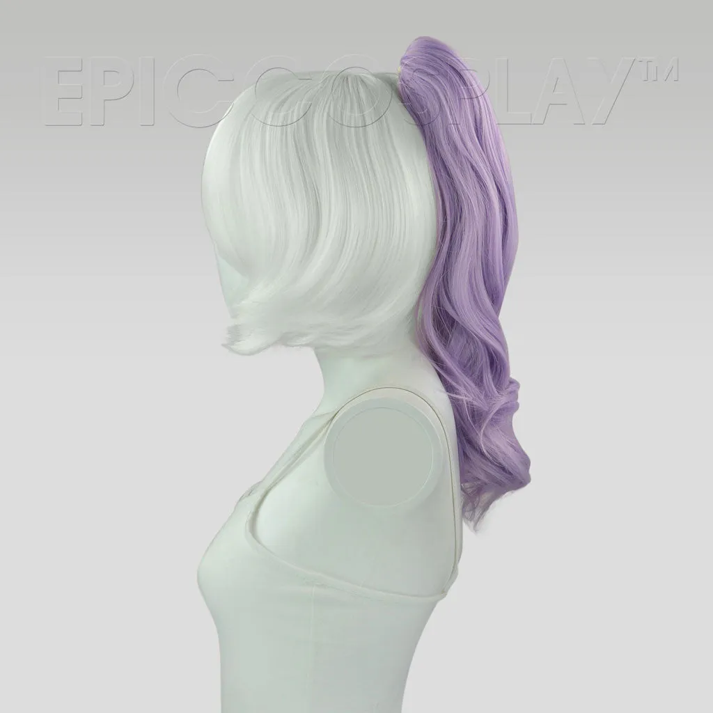 20" Fusion Vanilla Purple Wavy Curly Ponytail Clipon