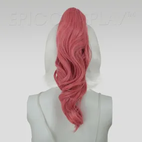 20" Persimmon Pink Wavy Curly Ponytail Clipon