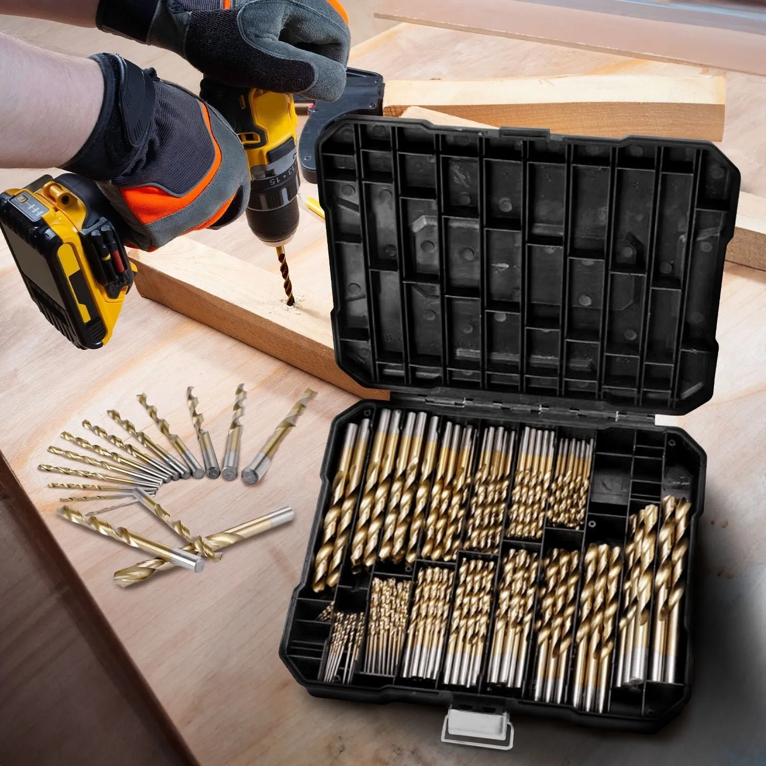 230 pcs High-Speed Steel Drill Bits Set with Case – RYNOMATE