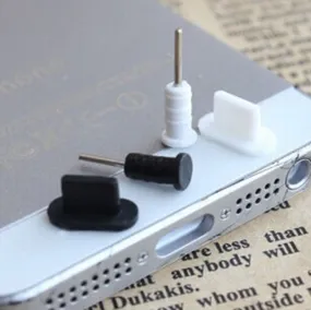 2pcs/set 3.5mm Headset Earphone 2pcs Jack Plug   2pcs Charger USB Dock Anti Dust Plug Cap Cover for iphone5 Free Shipping