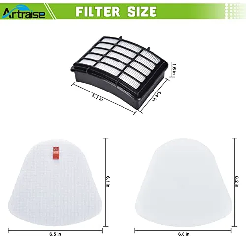 3 Pack Filters for Shark Navigator Lift-Away NV350, NV351, NV352, NV355, NV360, NV370, UV440, UV490, UV540 vacuum- XFF350 XHF350