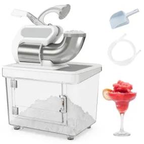 300W Commercial Ice Crusher with Dual Blades and Safety Switch-White