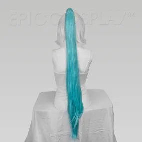 35" Anime Blue Mix Straight Ponytail Clipon