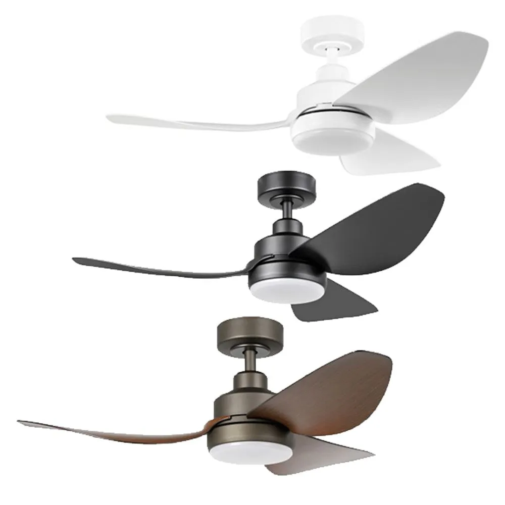 42" Torquay DC Ceiling Fan with LED Light CCT 20w in White, Black or Oil-Rubbed Bronze