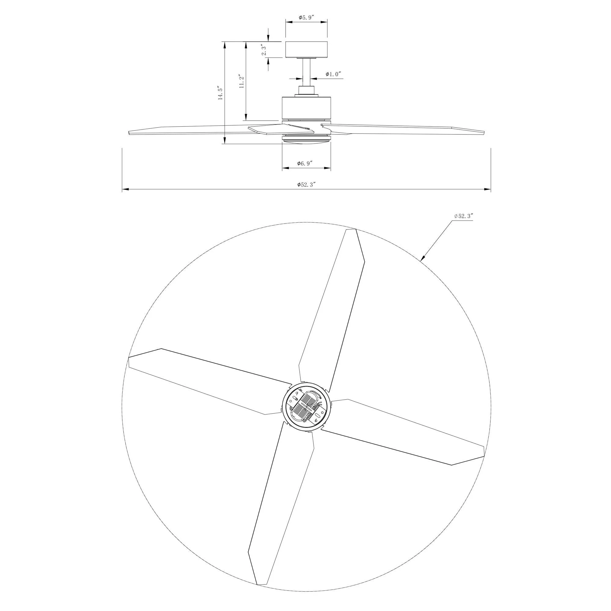 52" Ashby Industrial Satin Nickel DC Motor Ceiling Fan with LED Lighting and Remote Control