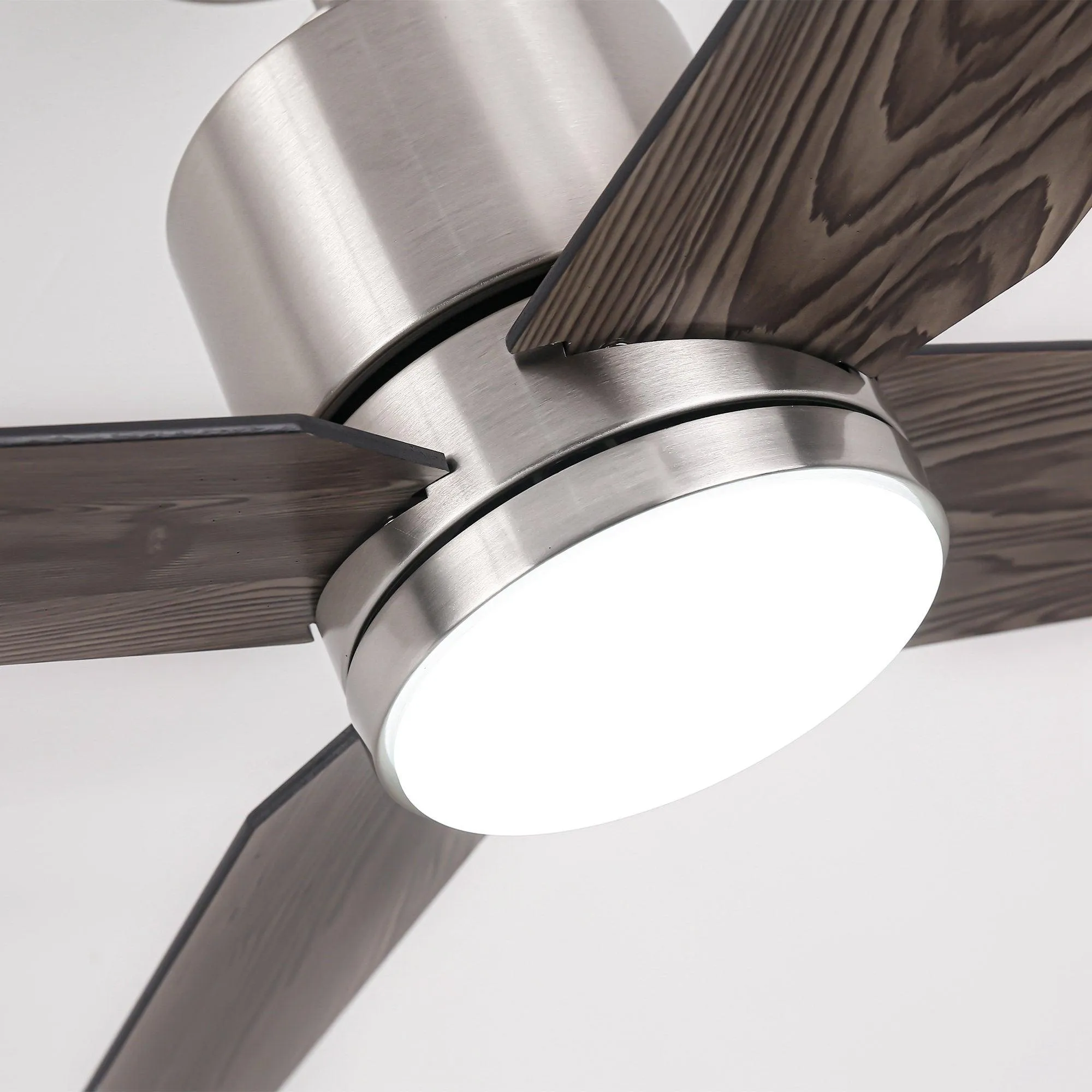 52" Ashby Industrial Satin Nickel DC Motor Ceiling Fan with LED Lighting and Remote Control