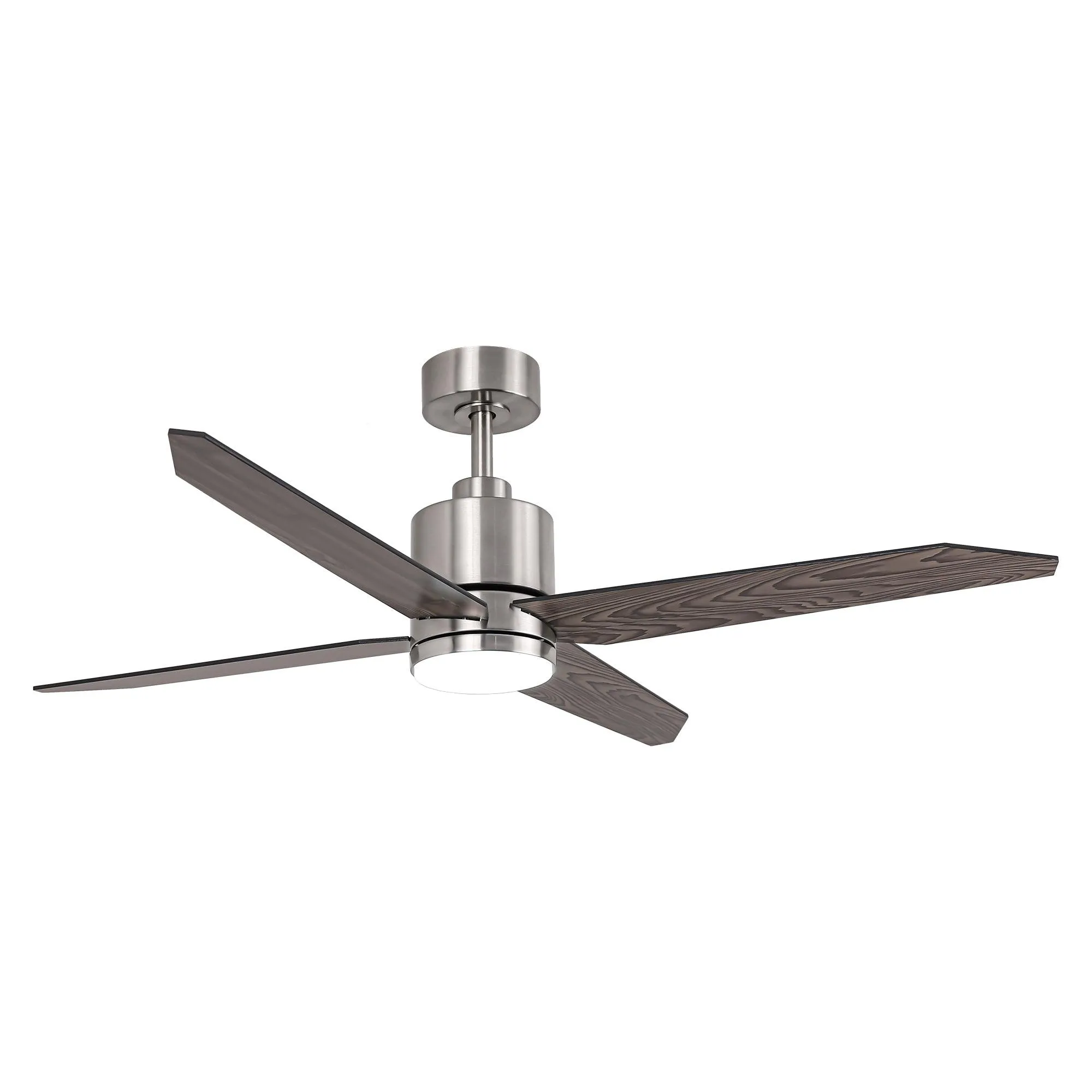 52" Ashby Industrial Satin Nickel DC Motor Ceiling Fan with LED Lighting and Remote Control