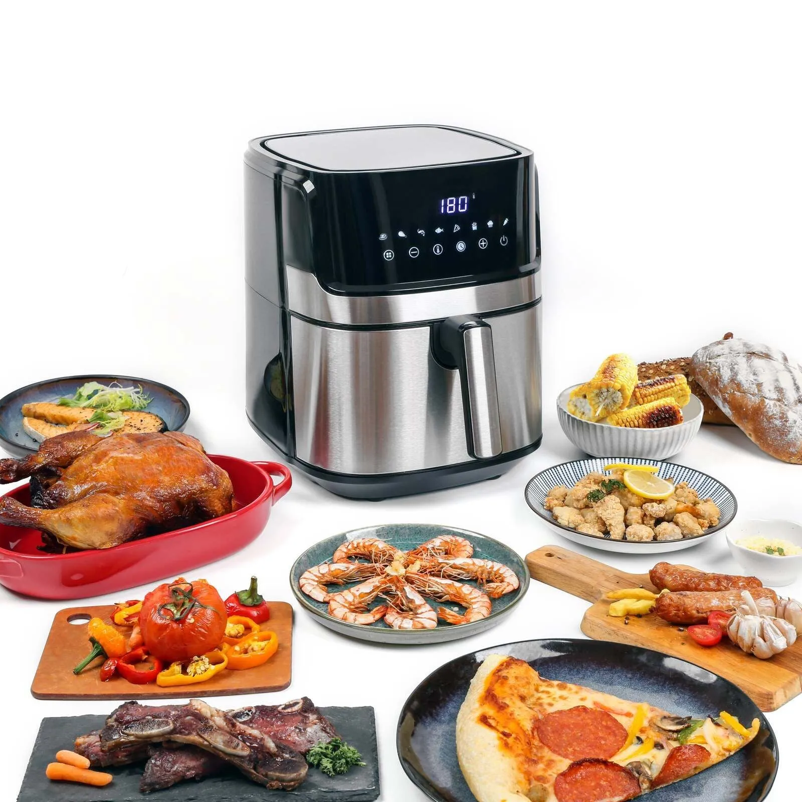 7L Digital Stainless Steel Air Fryer Kitchen Appliance