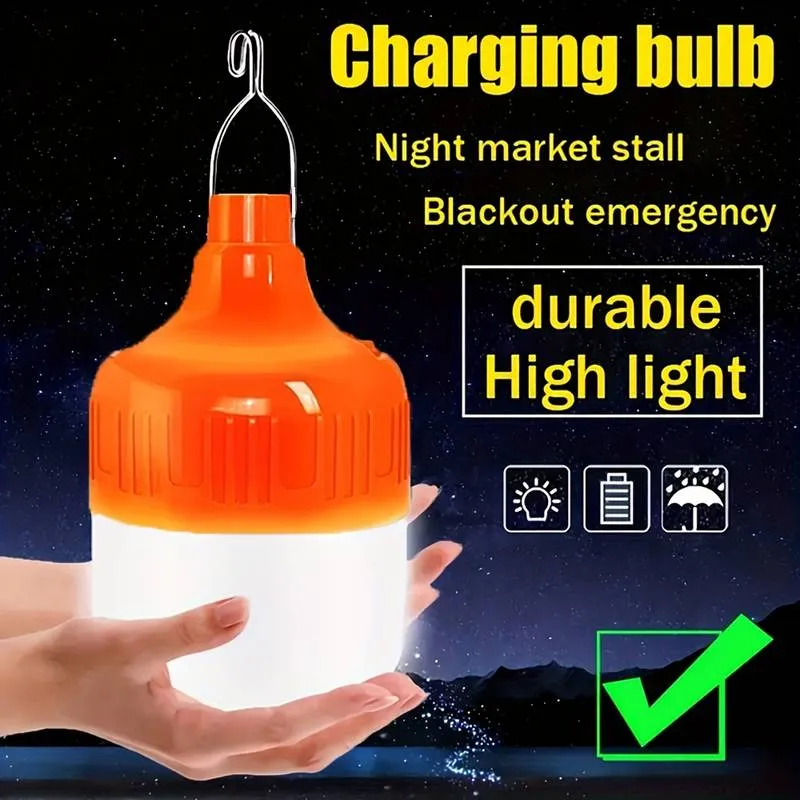 80W Solar Hanging Light Bulb 1000mah Battery With 6V 1.2W Panel OP021