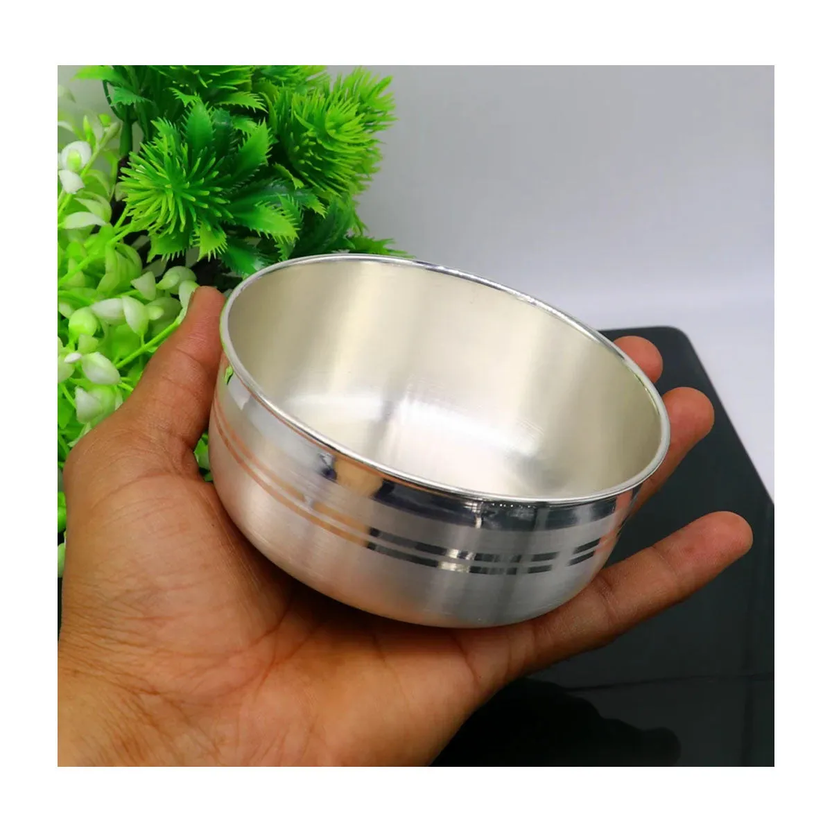 999 pure sterling silver handmade solid silver bowl, silver has antibacterial properties, keep stay healthy