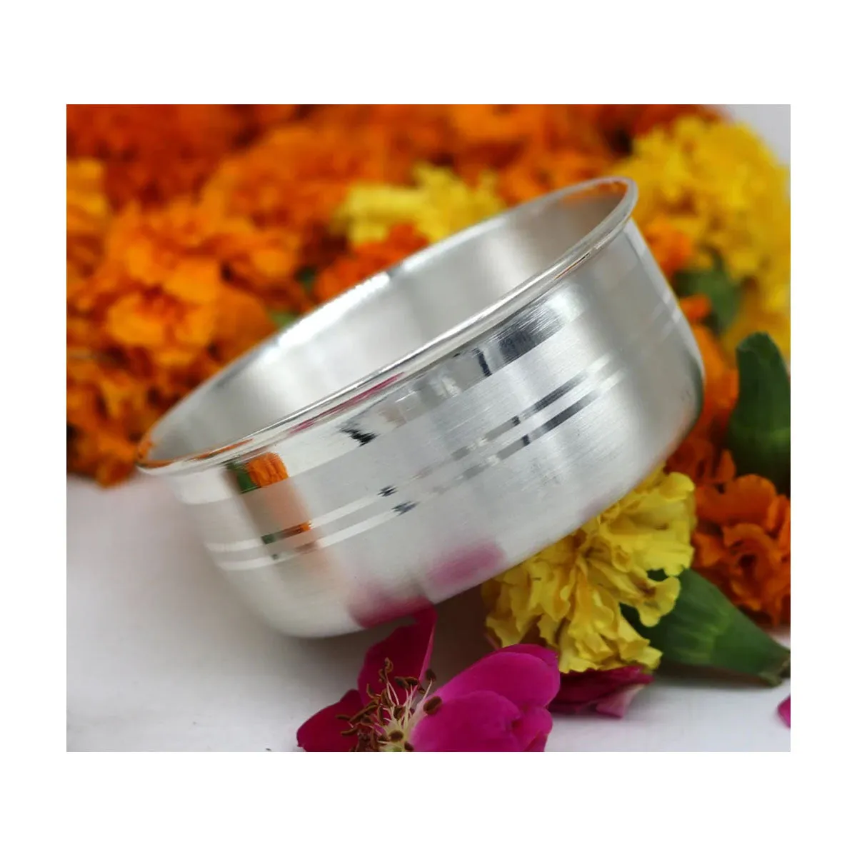 999 pure sterling silver handmade solid silver bowl, silver has antibacterial properties, keep stay healthy