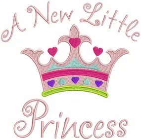 A New Little Princess Crown Filled Machine Embroidery Design Digitized Pattern