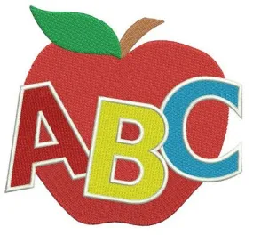 ABC Letters Apple Filled machine embroidery digitized design pattern - Instant Download -4x4 , 5x7, and 6x10 hoops