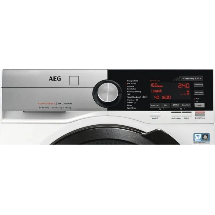 AEG L9WEC169R 9000 Series Washer Dryer, 10kg, 1600 Spin, White, C Rated