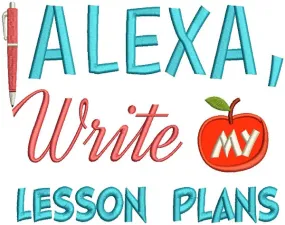 Alexa Write My Lesson Plans Teacher Applique Machine Embroidery Design Digitized Pattern