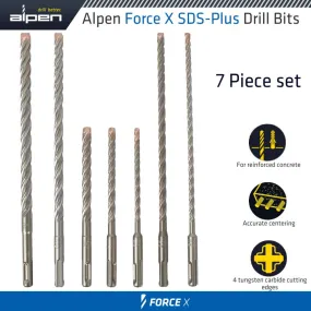 ALPEN FORCE X SDS-PLUS MIX BOX 7 PCS. 6.0/ 8.0/ 10.0 MM X 160 AND 6.0/ 8.0/ ALP815000071