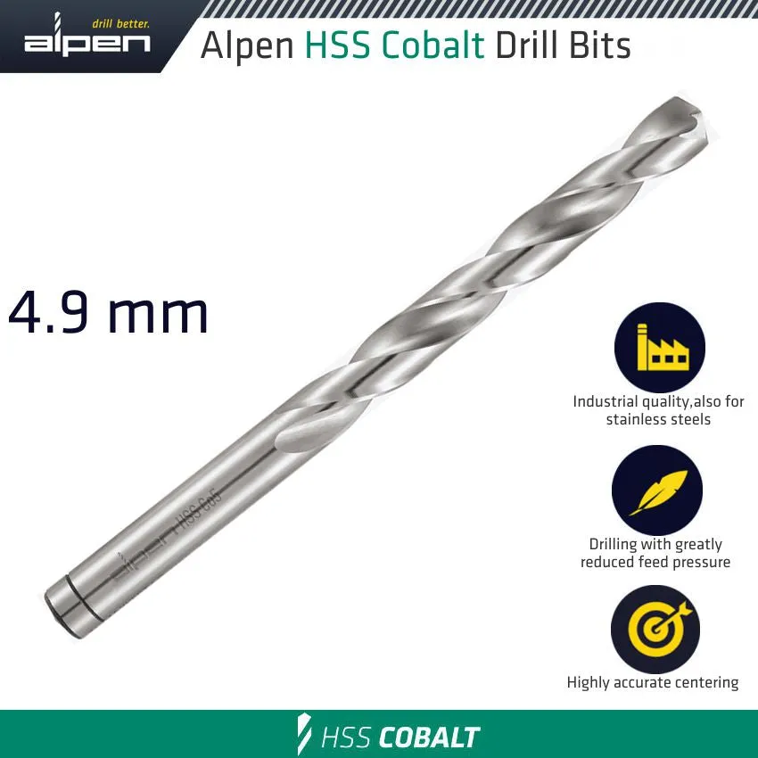 ALPEN HSS COBALT BULK DIN 338 RN,  4.9 ALP6130049