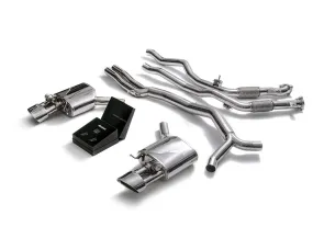 ARMYTRIX Stainless Steel Valvetronic Catback Exhaust System Dual Chrome Silver Tips Audi RS4 B9 | RS5 B9 2.9 V6 Turbo 202017-202120