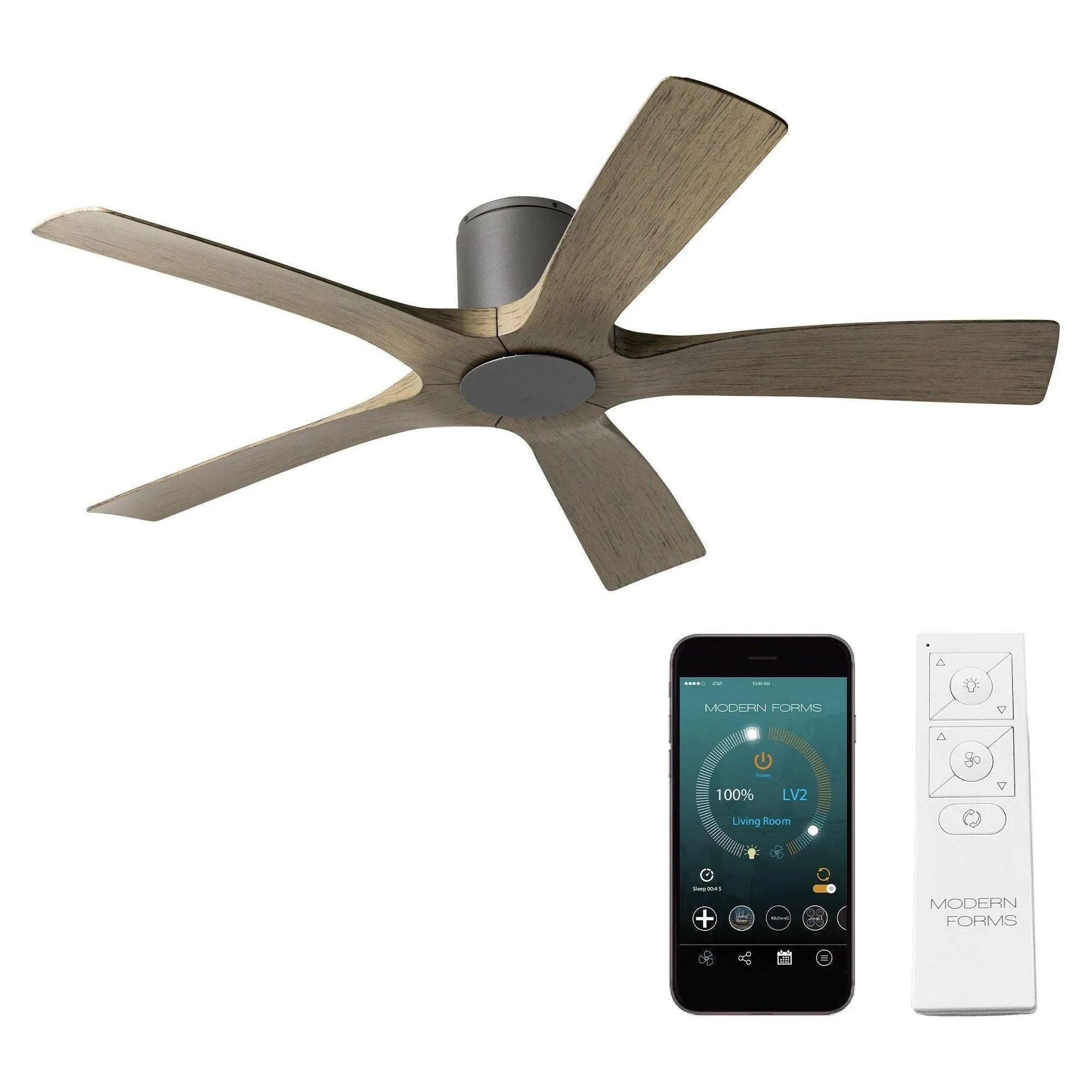 Aviator Indoor/Outdoor 5-Blade 54" Smart Flush Mount Ceiling Fan with Remote Control