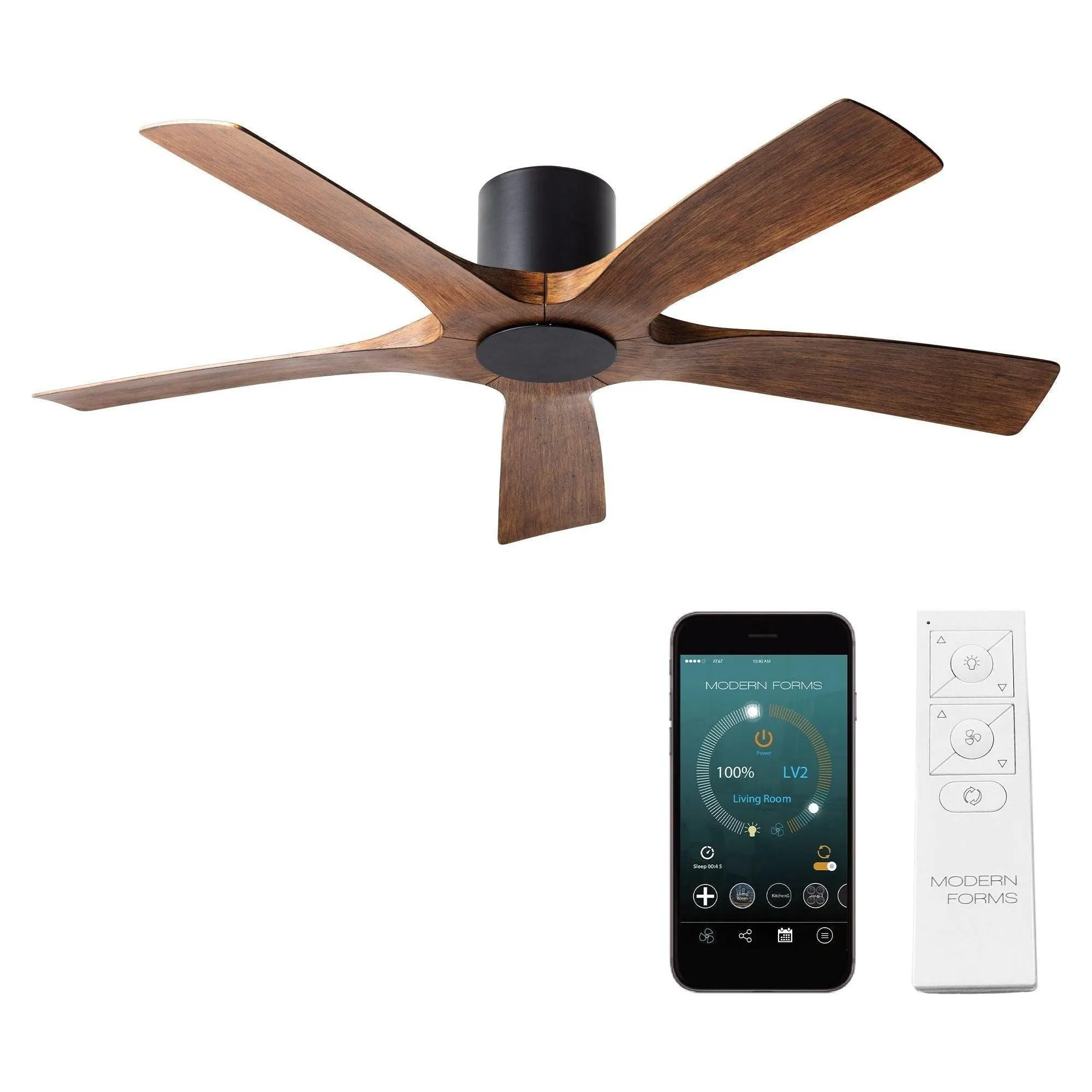 Aviator Indoor/Outdoor 5-Blade 54" Smart Flush Mount Ceiling Fan with Remote Control