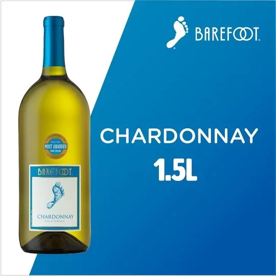 Barefoot Cellars Chardonnay White Wine, California, 1.5 Liter Glass Bottle