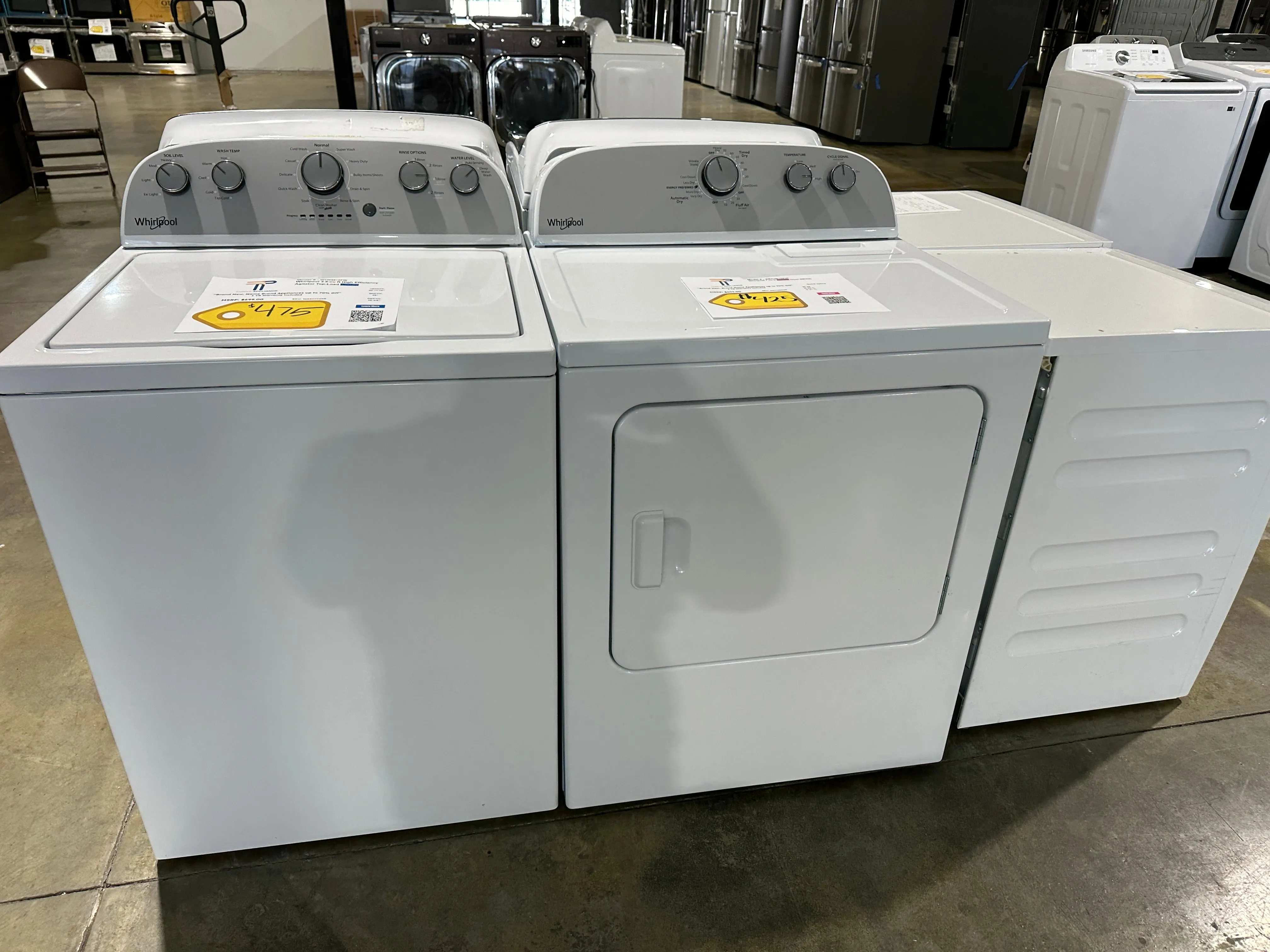 BEAUTIFUL NEW WHIRLPOOL LAUNDRY SET TOP LOAD WASHER ELECTRIC DRYER WAS10125RS DRY12004S