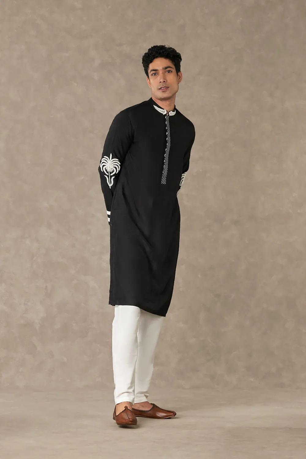 Black Shajara Kurta Sets