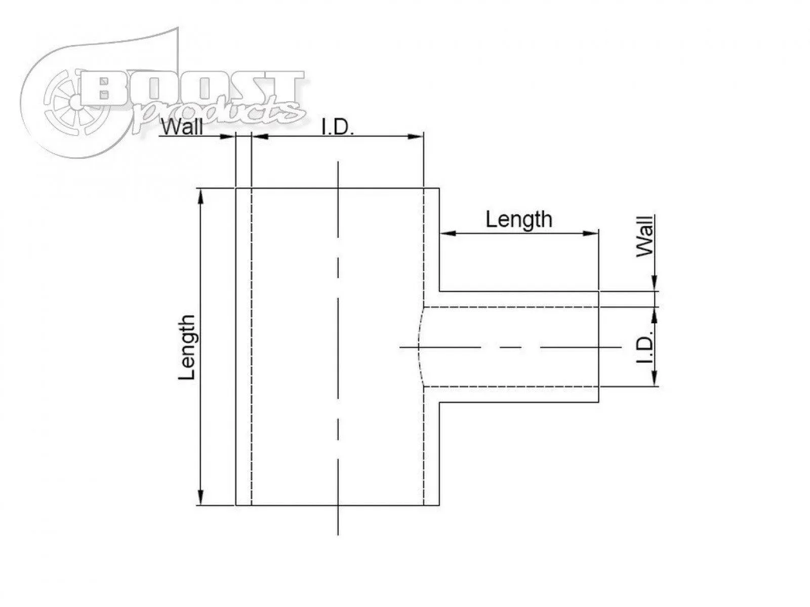 BOOST Products Silicone T-piece Adapter 60mm (2-3/8") ID / 25mm (1") Branch ID / Blue