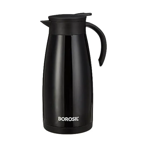 Borosil Stainless Steel Teapot Flask, Black