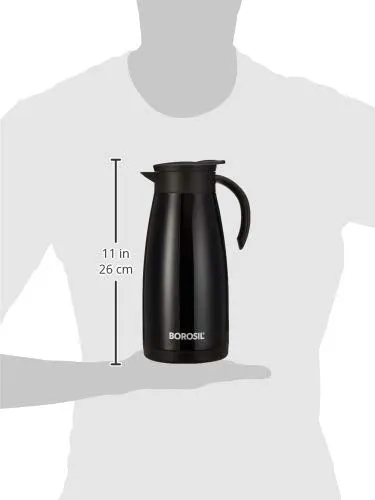 Borosil Stainless Steel Teapot Flask, Black