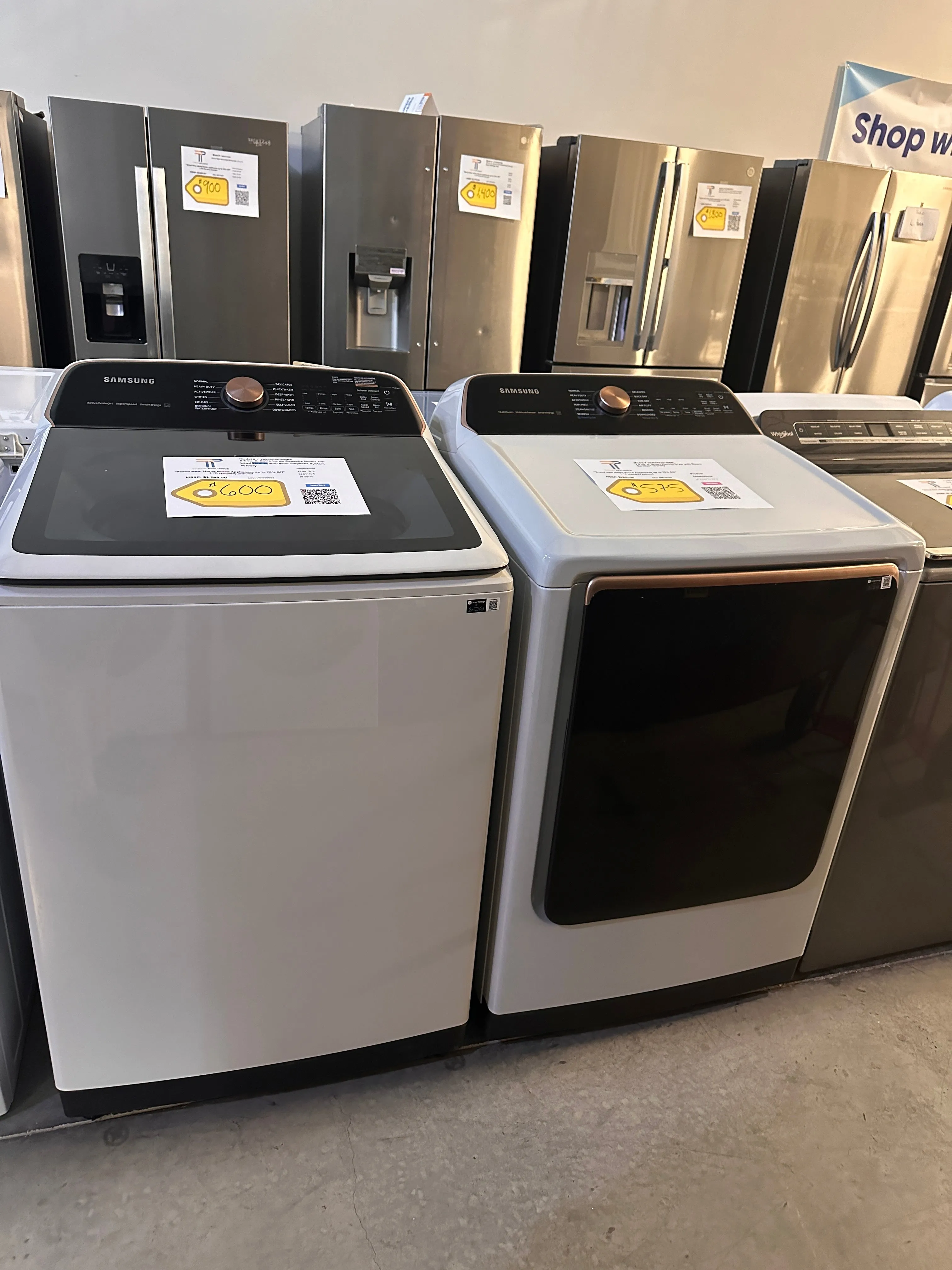 BRAND NEW SAMSUNG LAUNDRY SET TOP LOAD WASHER ELECTRIC DRYER WAS13502 DRY12752