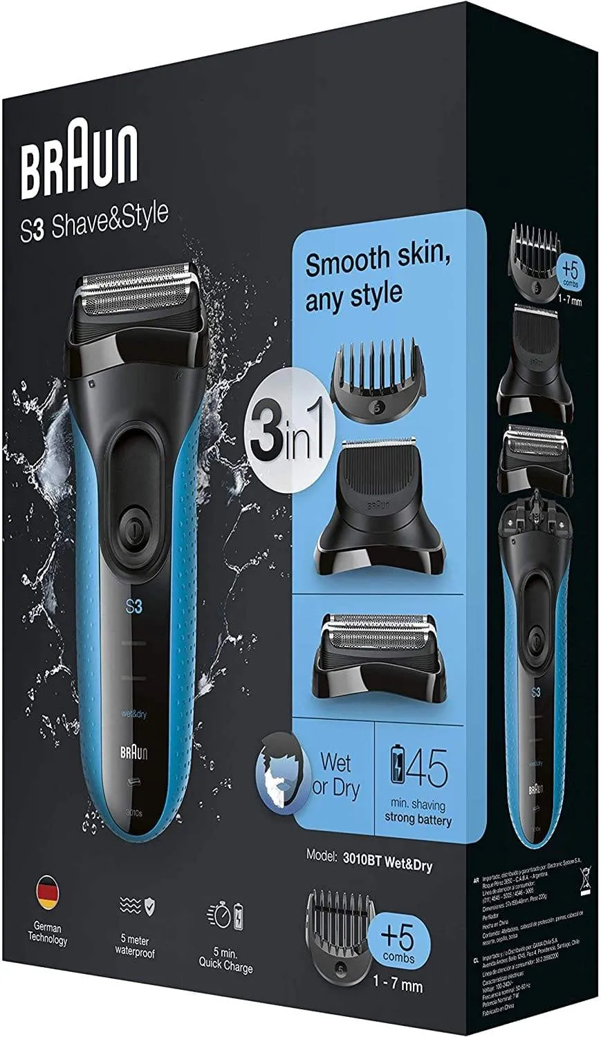 BRAUN - Electric Wet & Dry shaver & Beard Trimmer