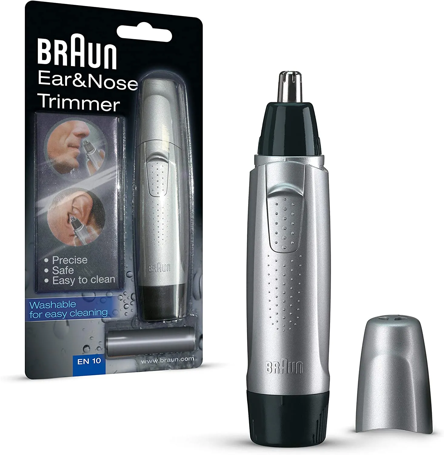 Braun EN 10 Nose Ear Hair Trimmer Battery Operated Wet Dry