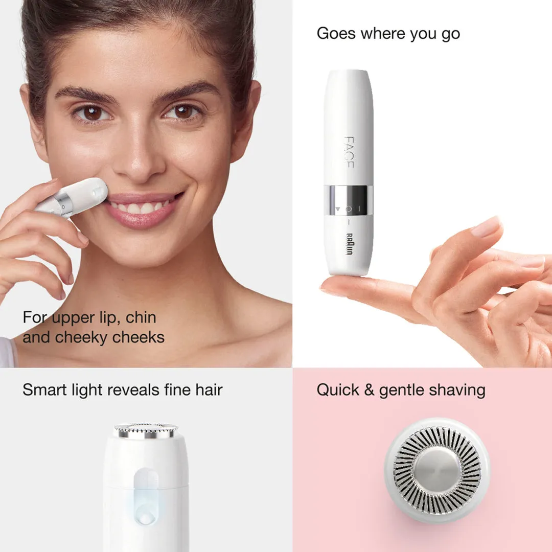 Braun Face Mini hair remover FS1000 with Smartlight, White