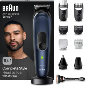 Braun Series 7 MGK7410 All-in-One 10-in-1 Grooming Kit – Beard Trimmer, Hair Clipper, Body Groomer for Manscaping