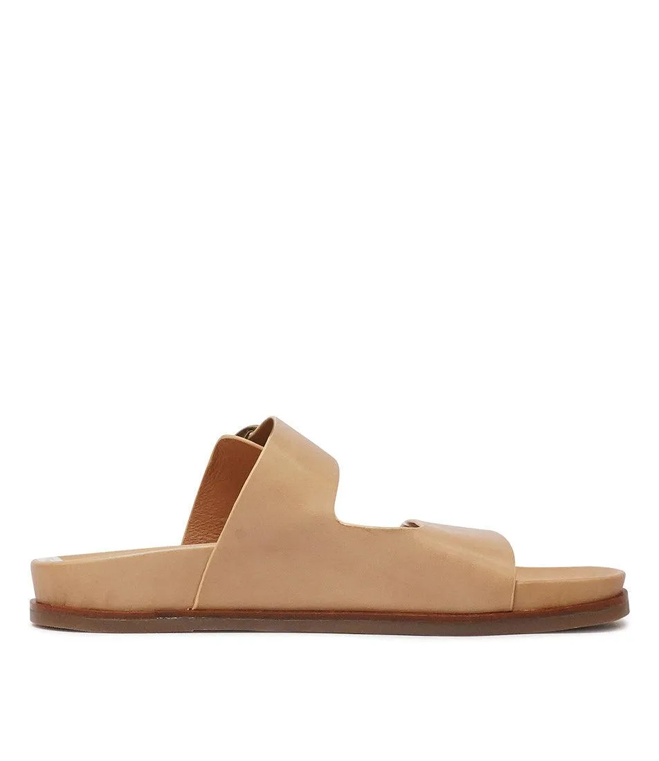 Carafe Tan Leather Slides