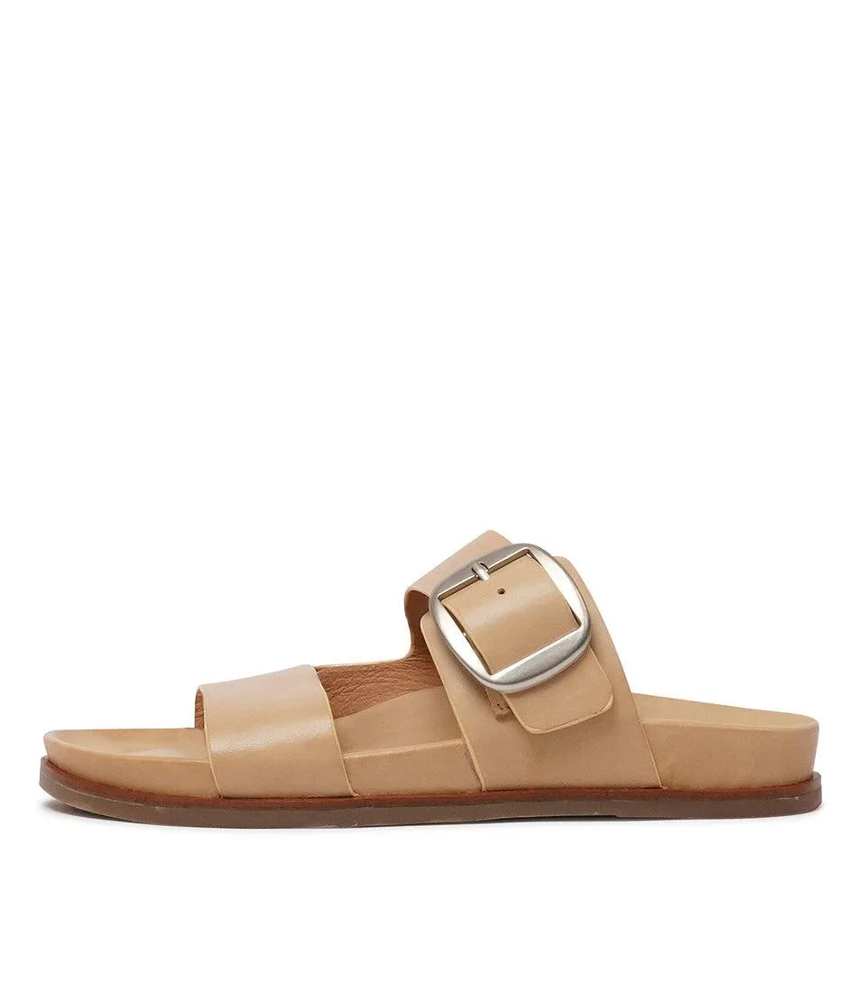 Carafe Tan Leather Slides