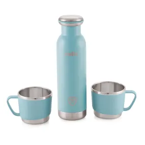 Cheer-Up Vacusteel Flask with Mugs Gift Set, 3 Pieces