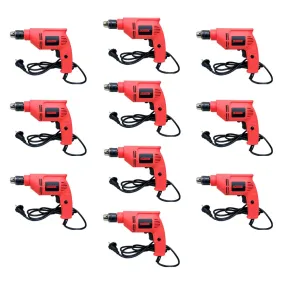 Cheston 10 mm Drill Machine Set 400W | Variable Speed & Reverse & Forward function | 10mm Chuck | 2600 RPM | Electrical Power Tool Kit For Multipurpose Use | Pack of 10