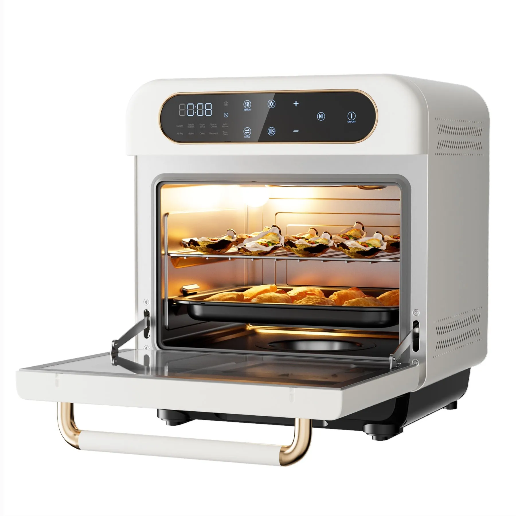 Ciarra Nosh 8-in-1 steam oven with air fryer ivory mist