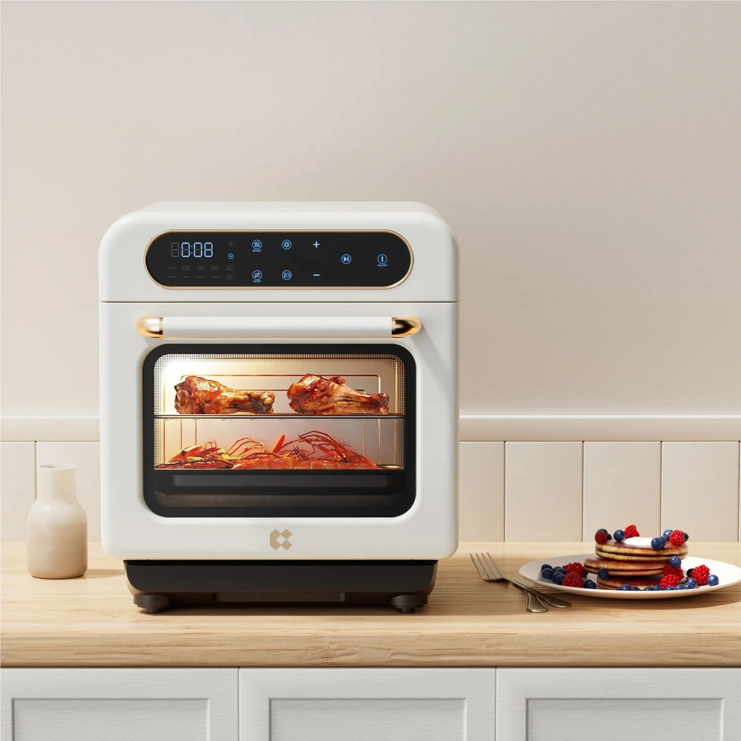 Ciarra Nosh 8-in-1 steam oven with air fryer ivory mist