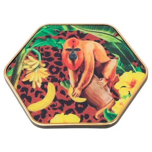 Coasters Hexagonal Golden Monkey - Set of 4